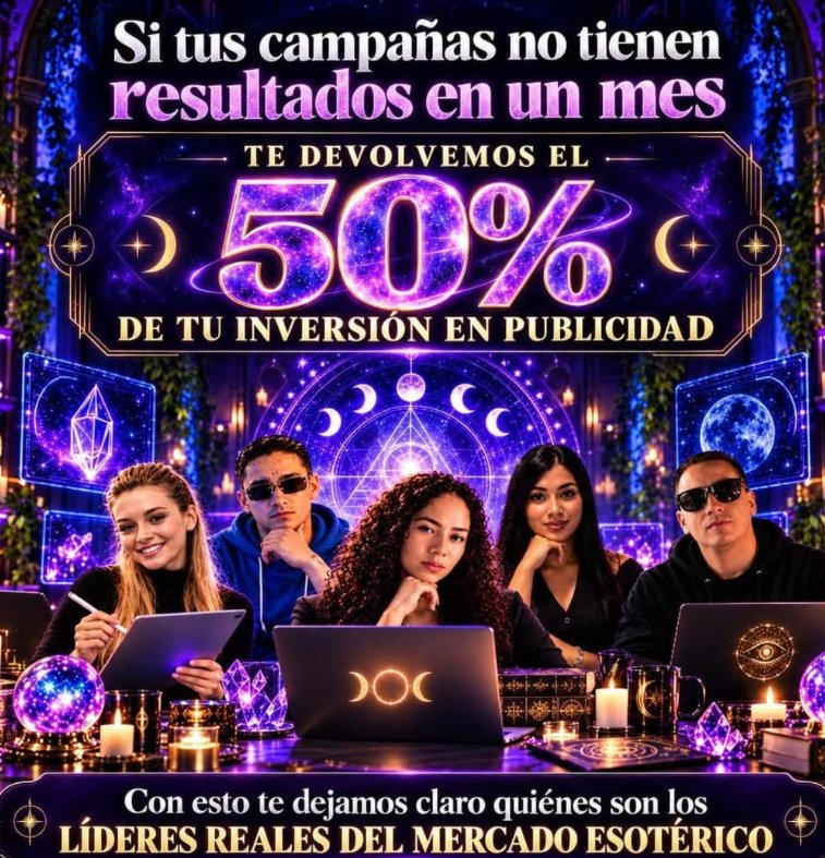agenciajymesoterico.online - Líderes Reales del Mercado Esotérico - Garantía del 50% de tu inversión en publicidad